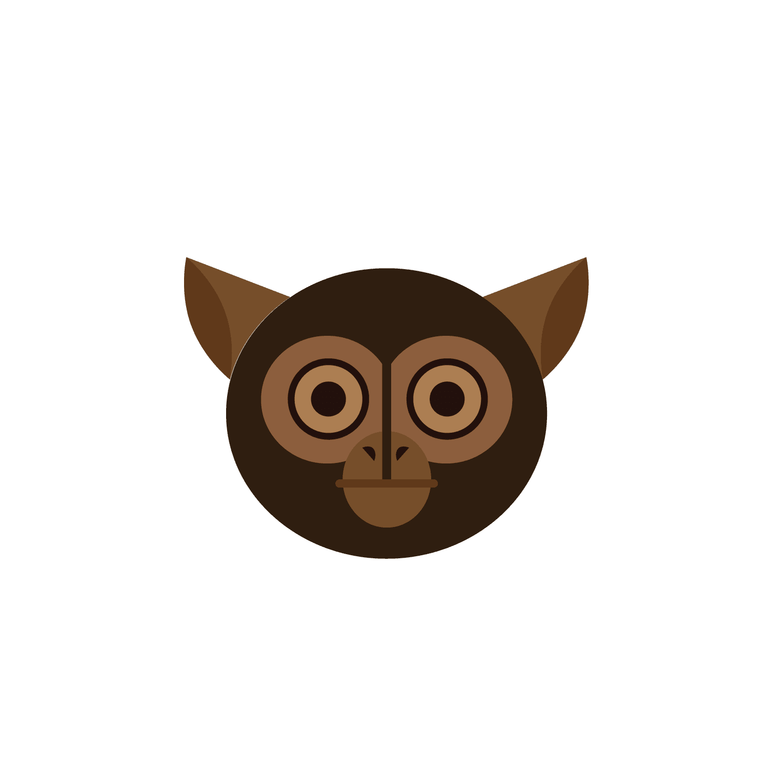 flat wild animal face icons