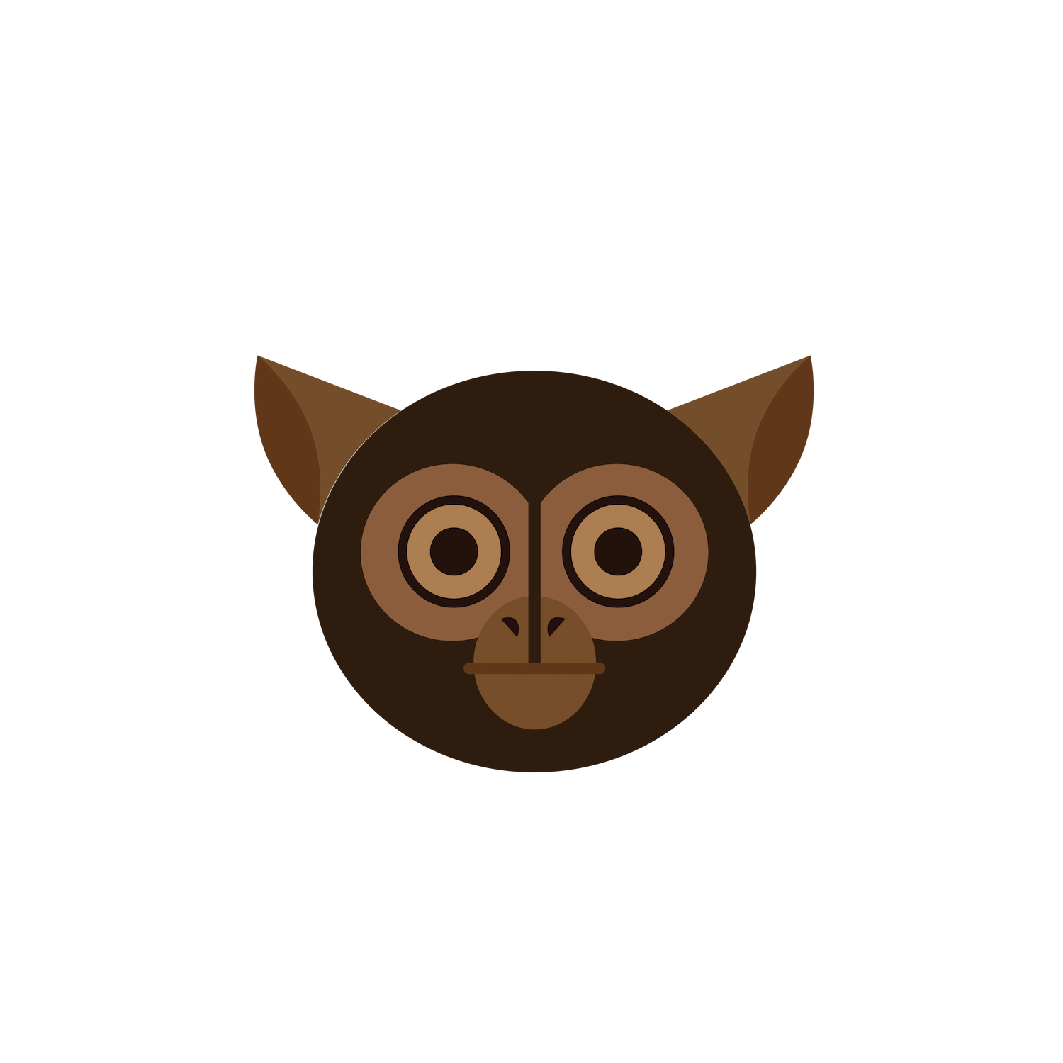 flat wild animal face icons