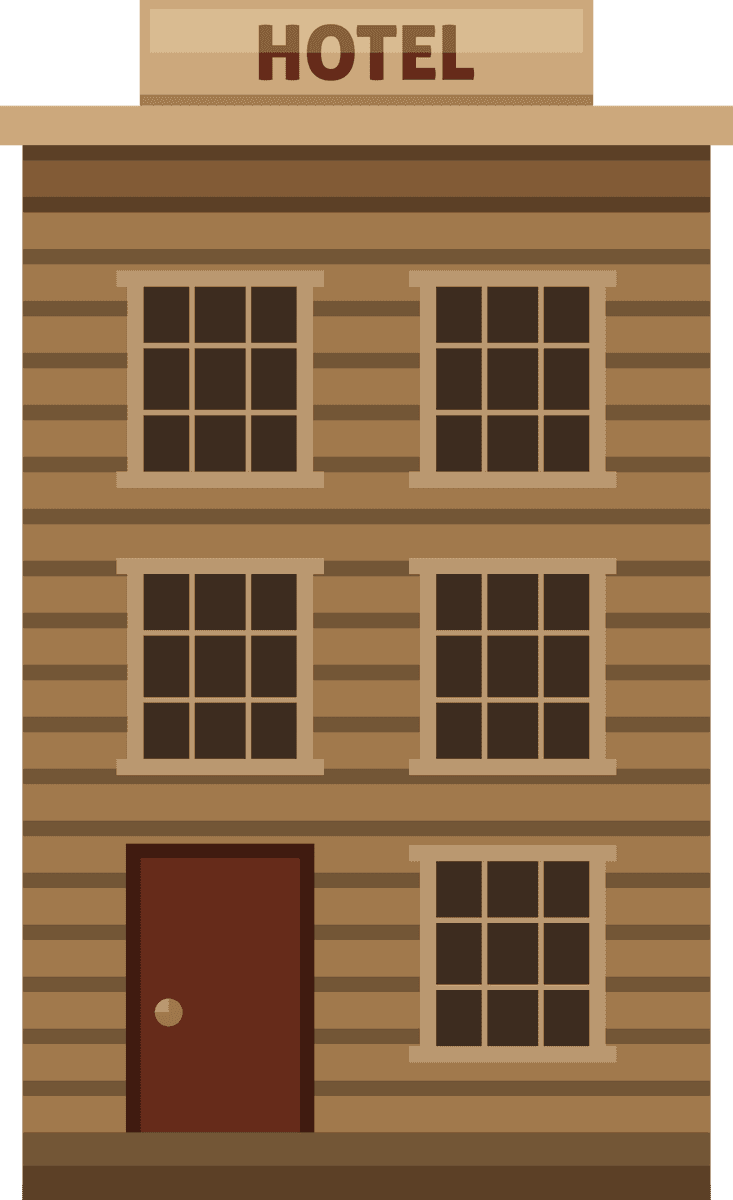 flat wild west houses illustration