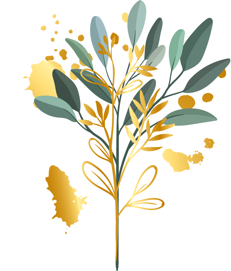 flora leaves icons colored classic sketch