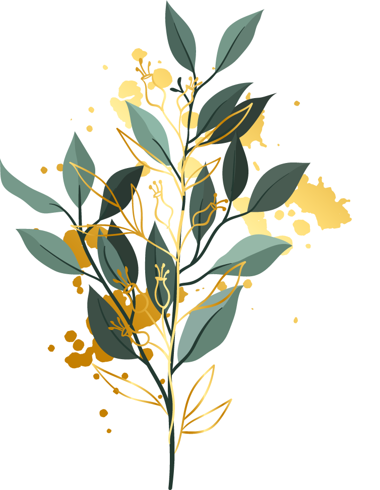 flora leaves icons colored classic sketch