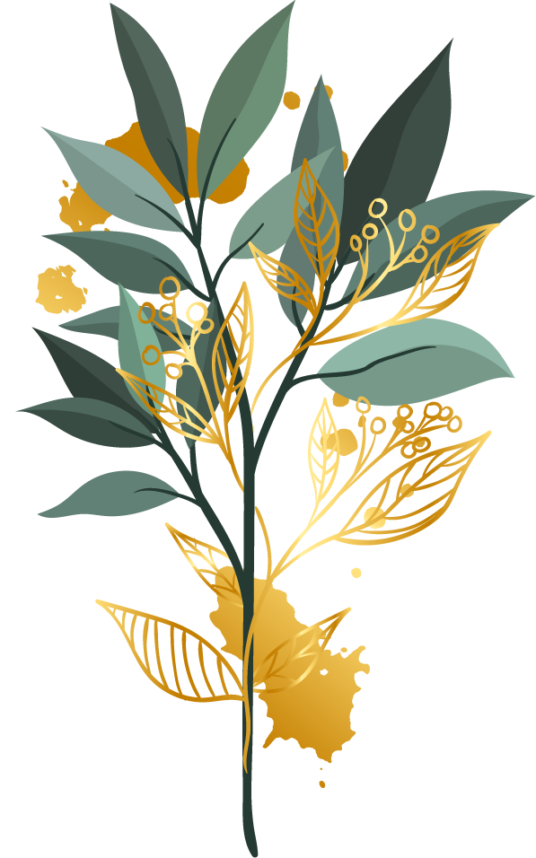 flora leaves icons colored classic sketch