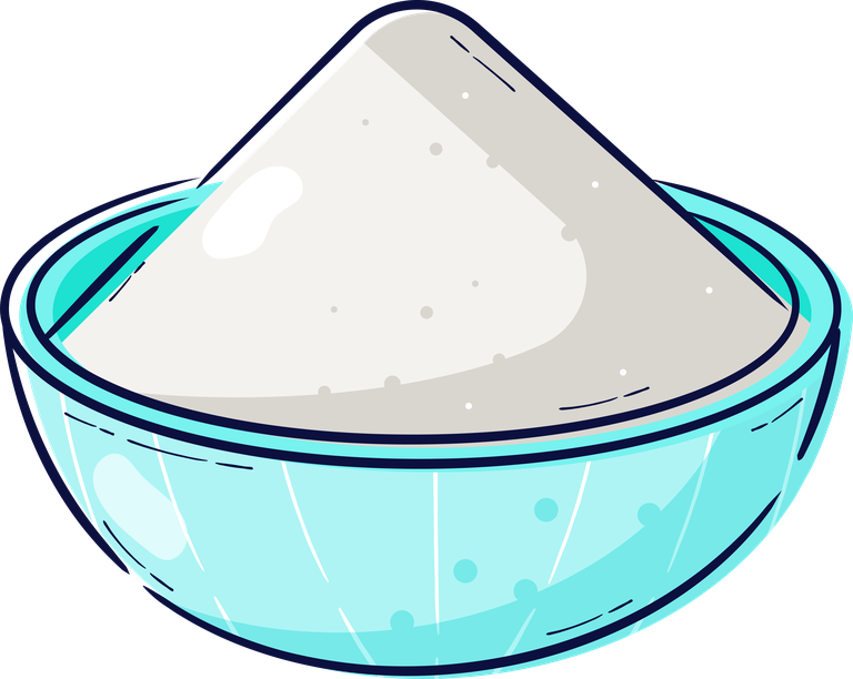 flour hand drawn recipe concept with minimalistic bowl and playful style