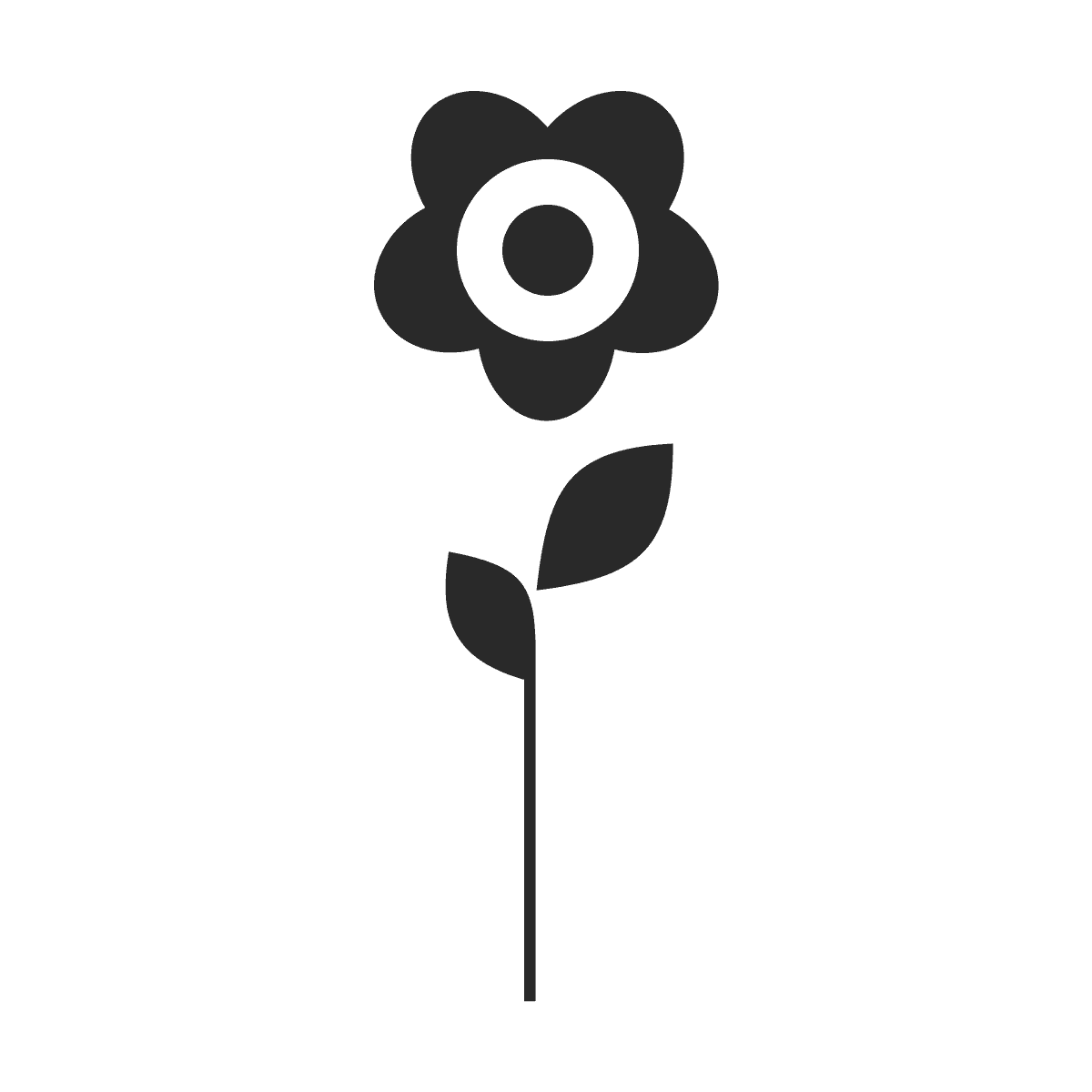 sleek minimal geometric flower icon for nature-inspired branding