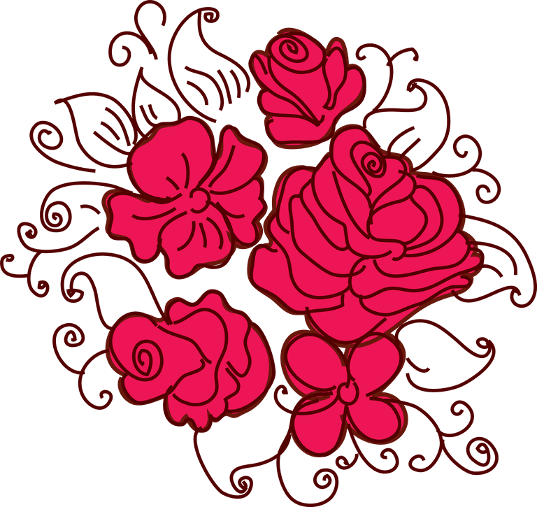flower french red rose theme vector