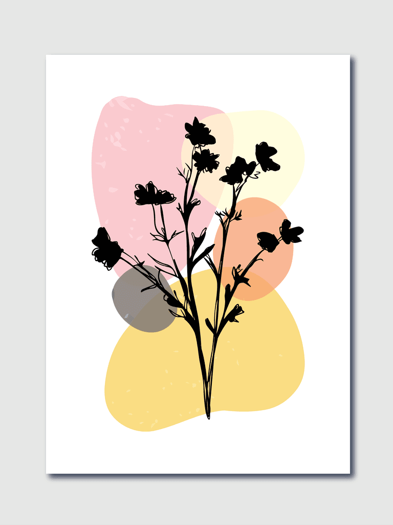flower of minimal posters with abstract organic shapes composition in trendy contemporary collage