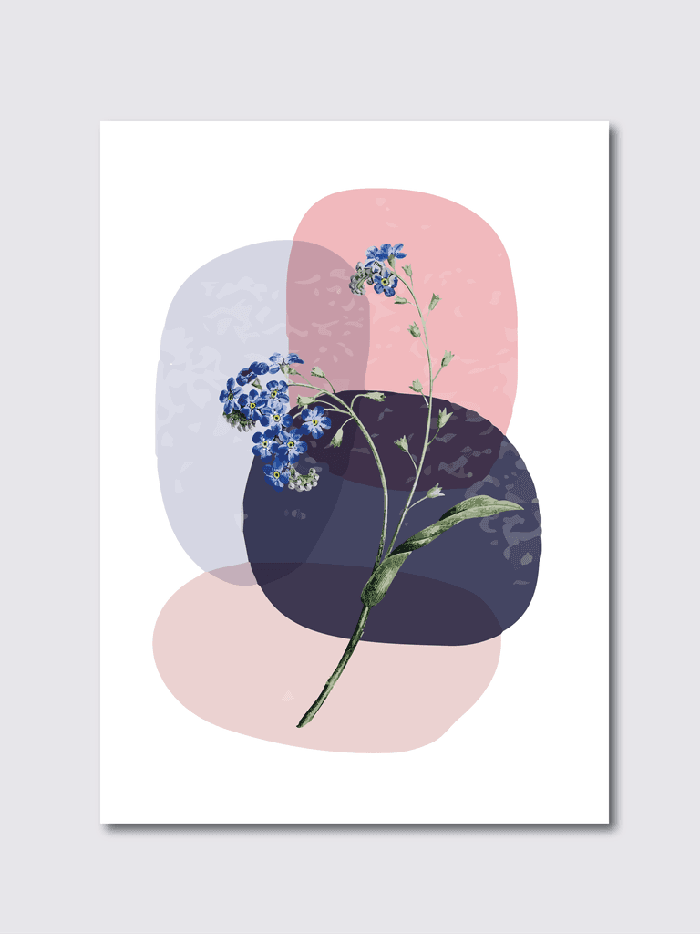 flower of minimal posters with abstract organic shapes composition in trendy contemporary collage