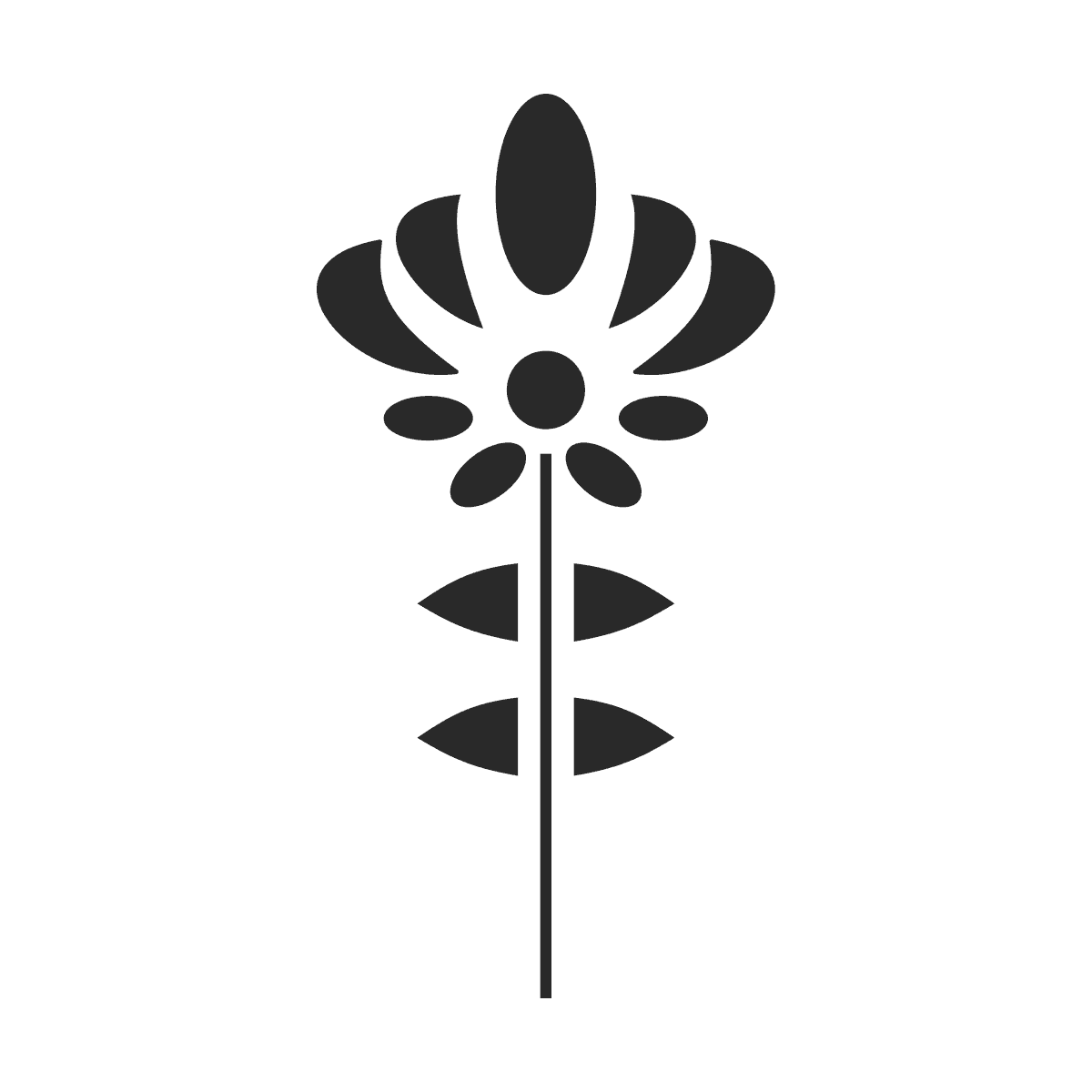 sleek minimal abstract flower icon for elegant branding