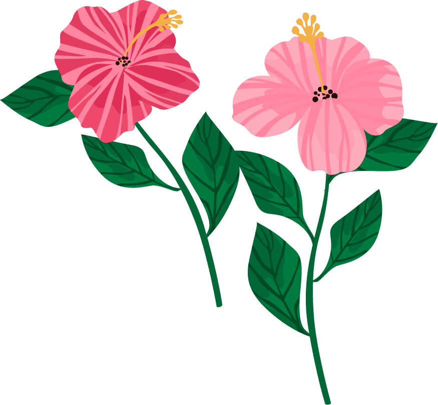 simple pink flowers illustration for cheerful decor in invitations or textile patterns