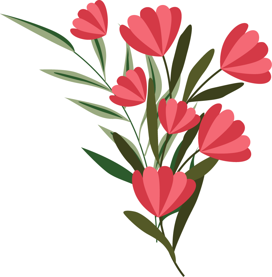 simple pink flowers illustration for spring decor and seasonal celebrations