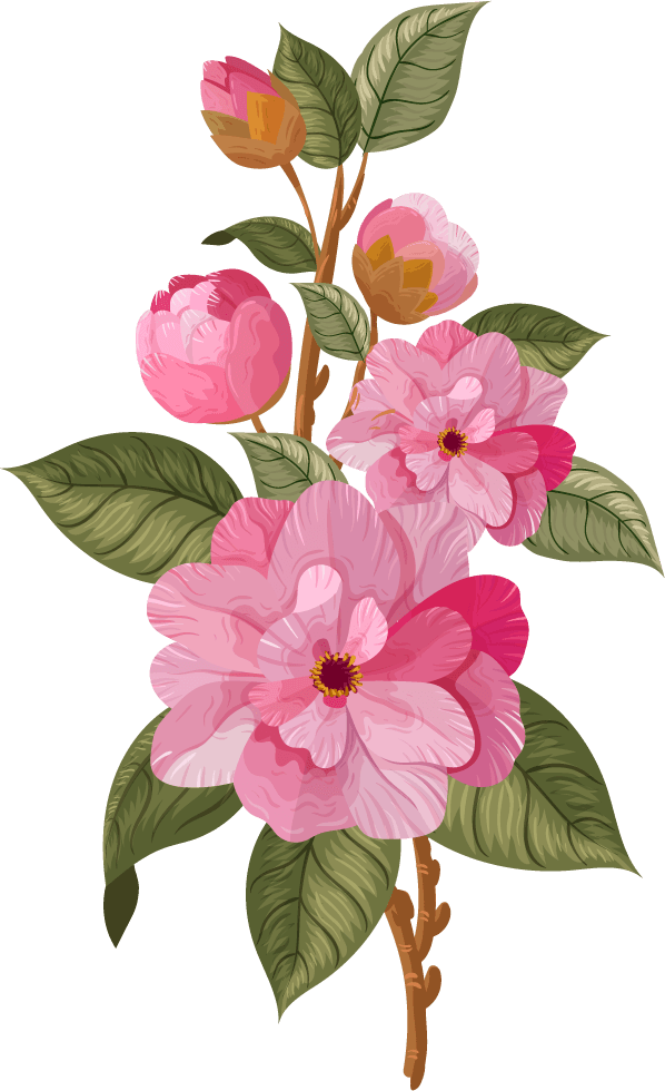 flowers icons colored classical decor