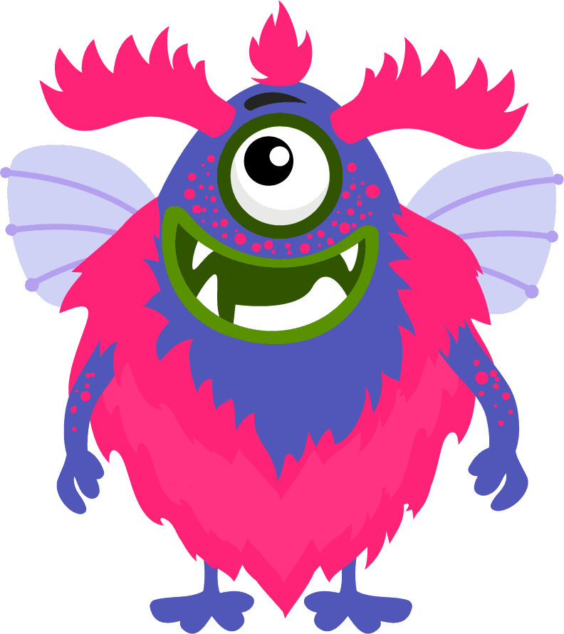flying cartoon monsters set for kids party