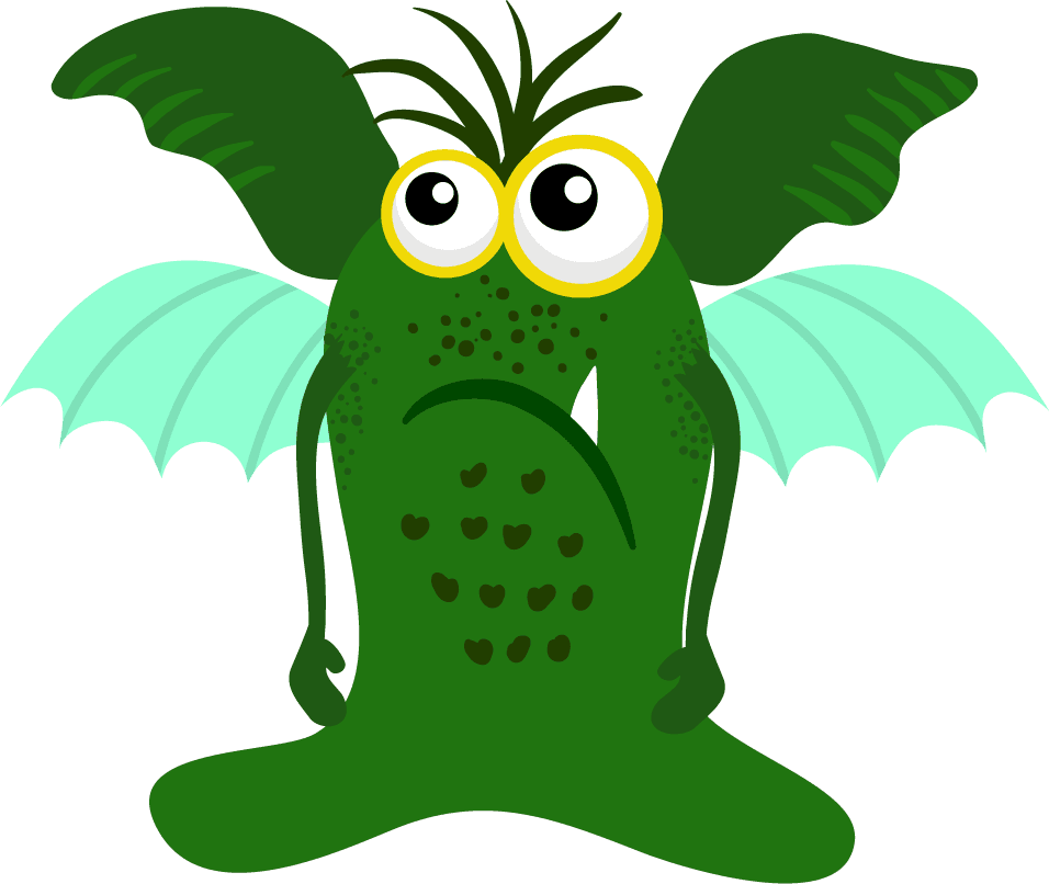 flying cartoon monsters set for kids party