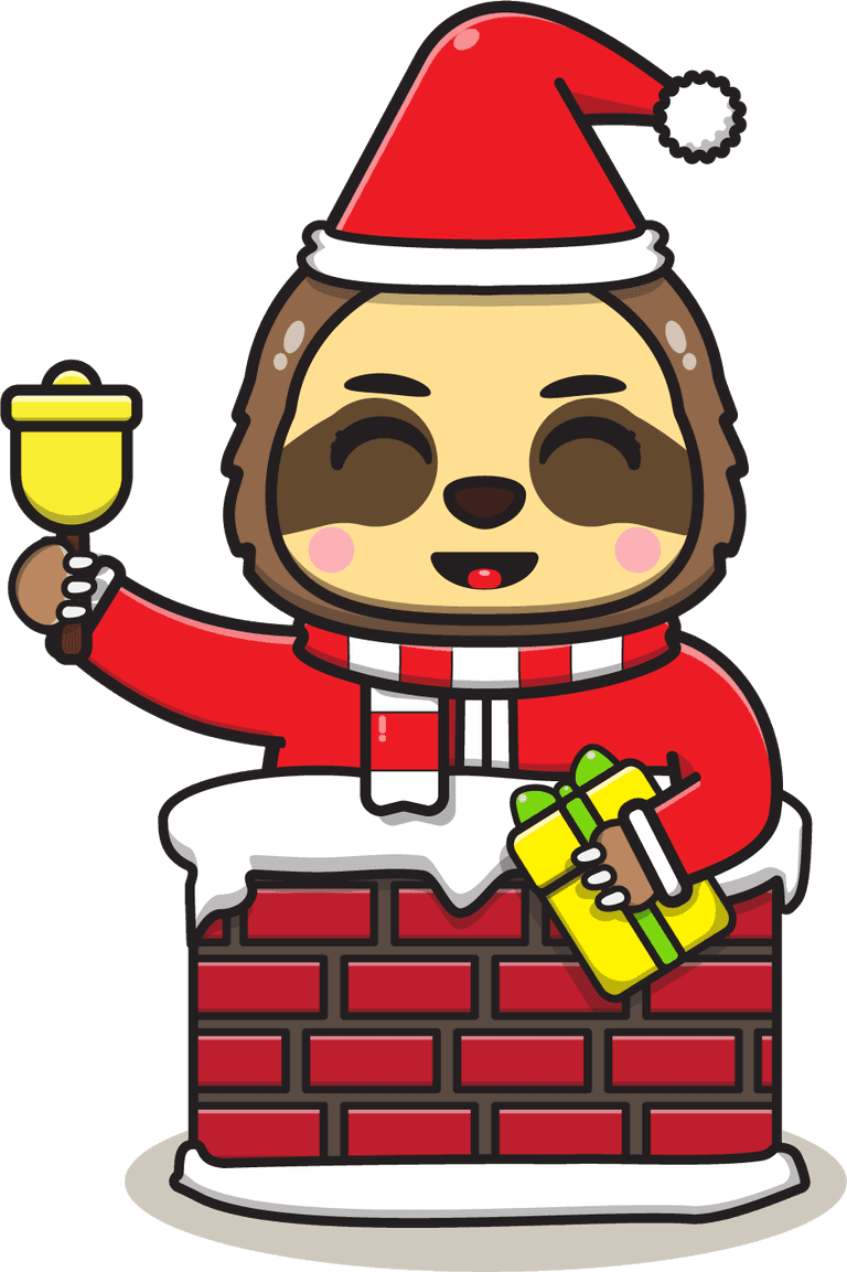 folivora christmas suit illustration of cute sloth santa mascot or character
