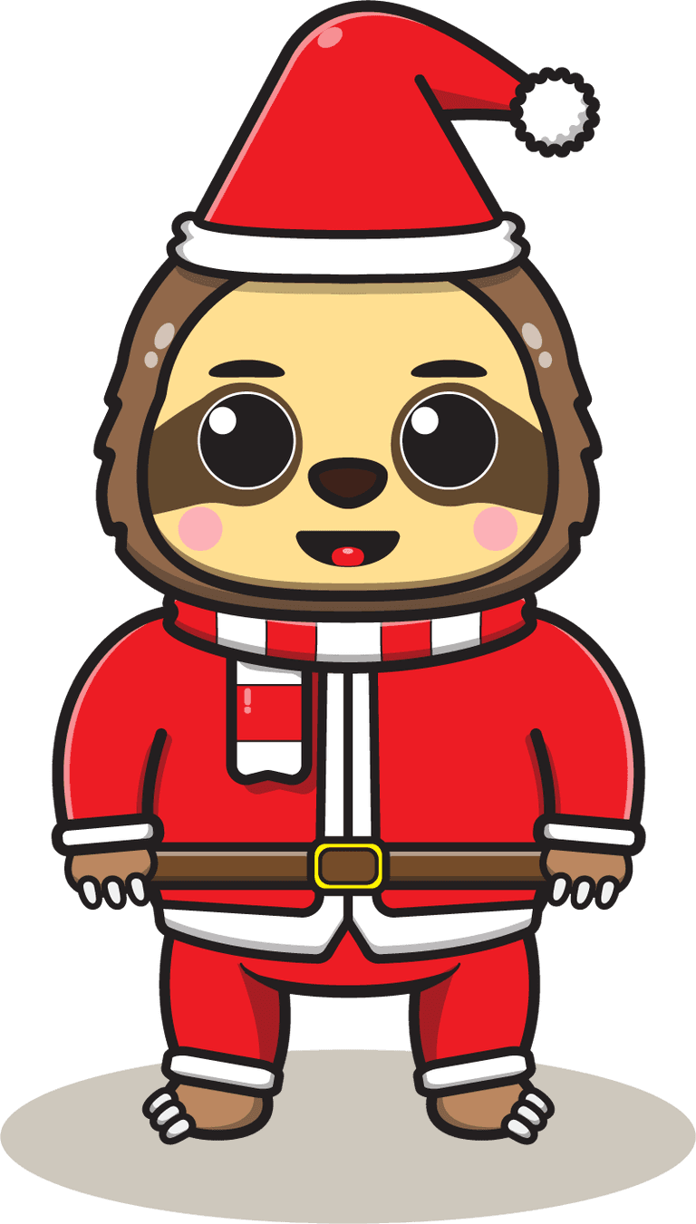 folivora christmas suit illustration of cute sloth santa mascot or character