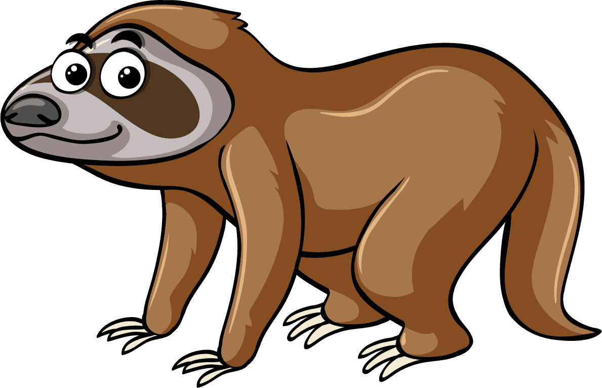 folivora sloth with different emotions illustration