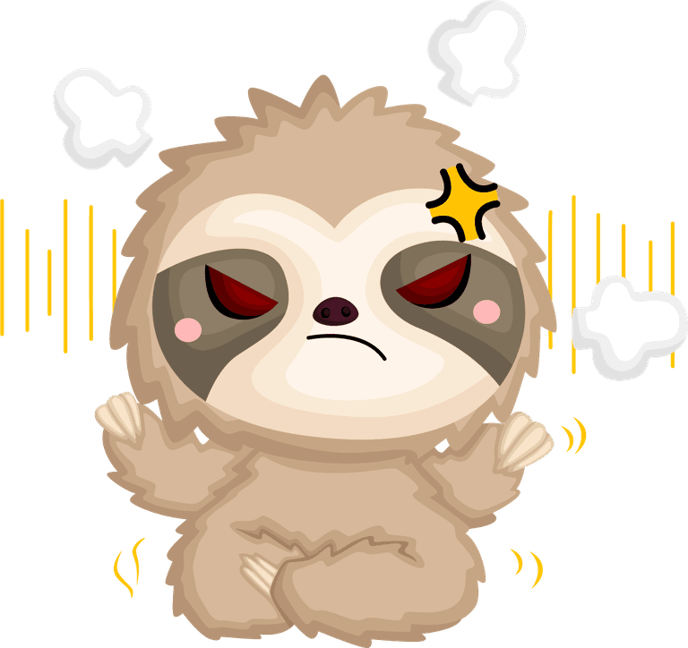 folivora sloth with different emotions illustration