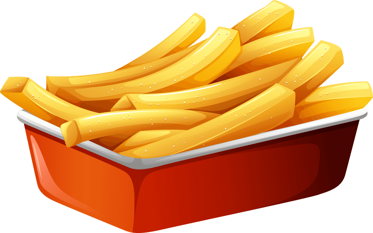 food a delicious food illustration featuring crispy golden french fries in a tray