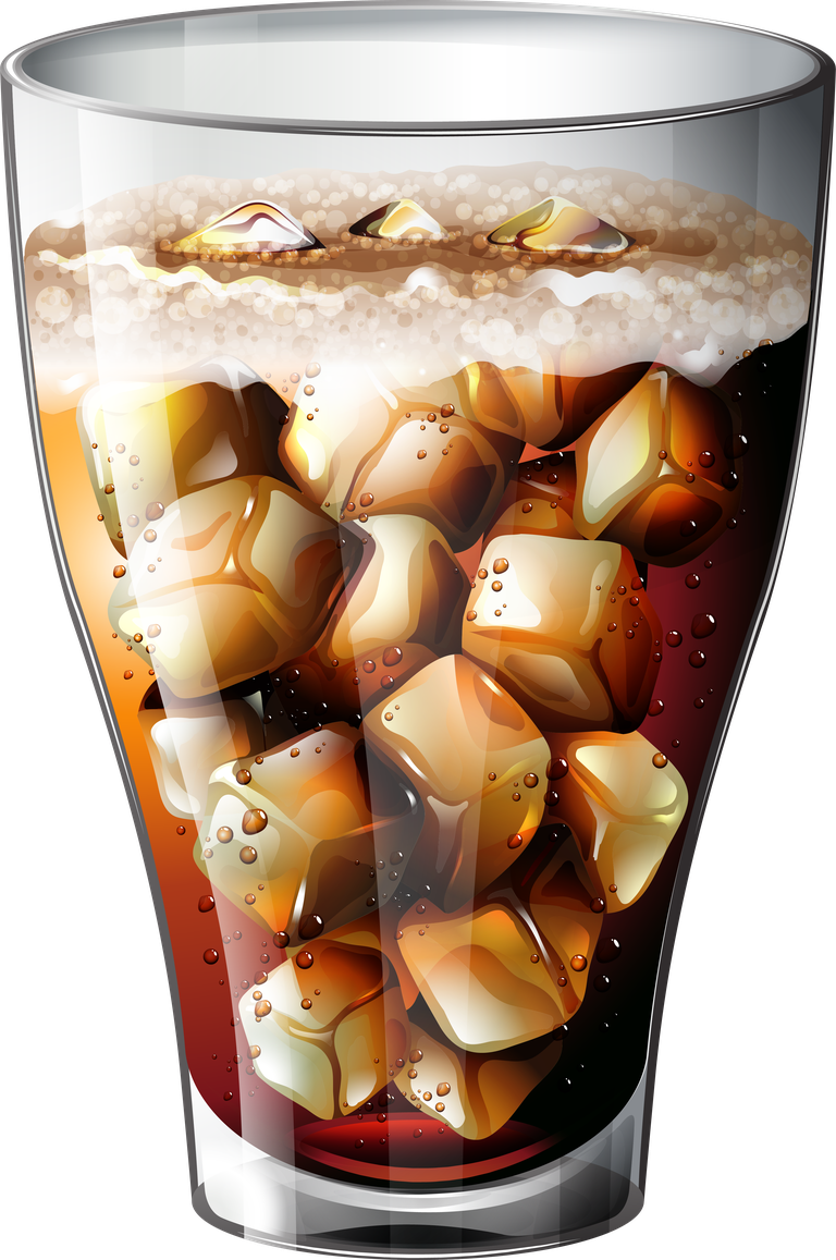 food a delicious food illustration of a refreshing cola drink with ice cubes and bubbles