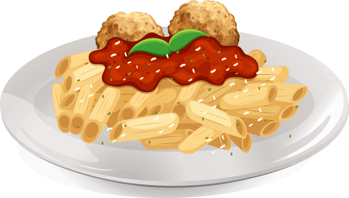 food a delicious food illustration of classic pasta with meatballs and marinara sauce
