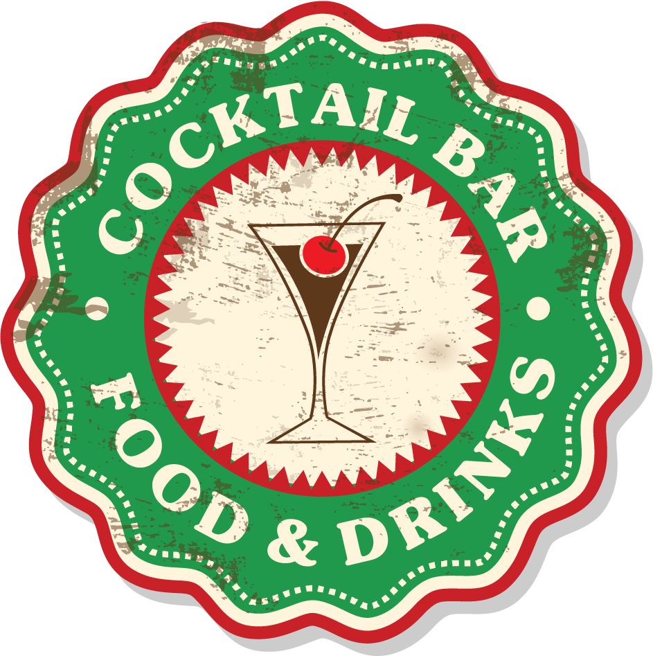 vibrant food and drink label collection featuring cocktail bar theme for stylish venues