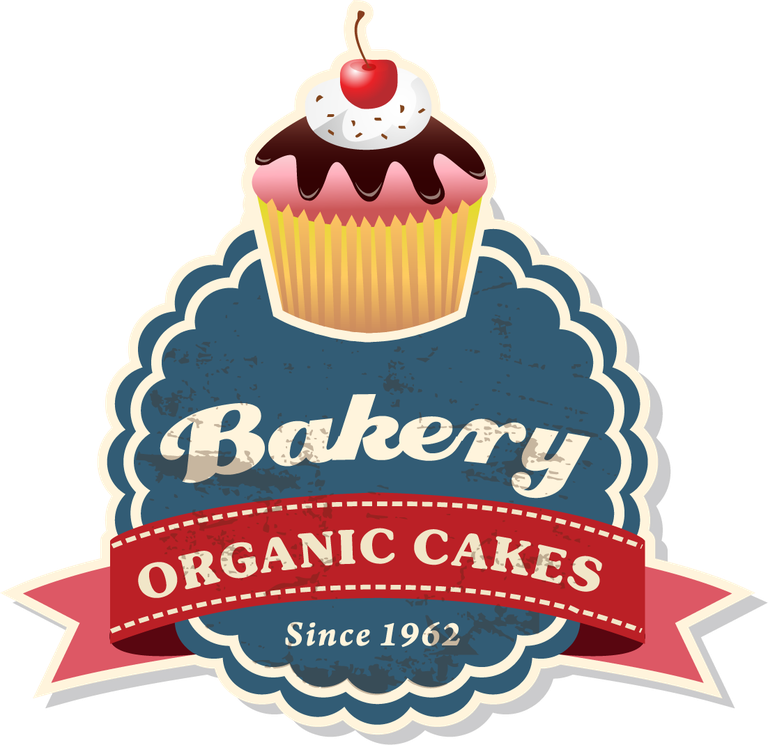 food and drink label collection featuring vintage bakery branding with organic cake elements