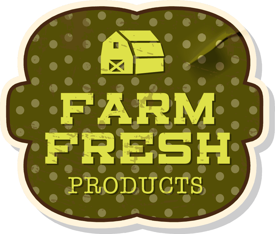 food and drink label collection with a rustic farm fresh theme and charming polka dots