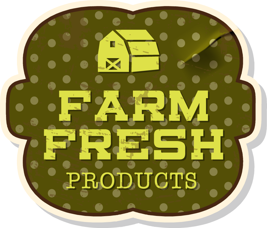 food and drink label collection with a rustic farm fresh theme and charming polka dots