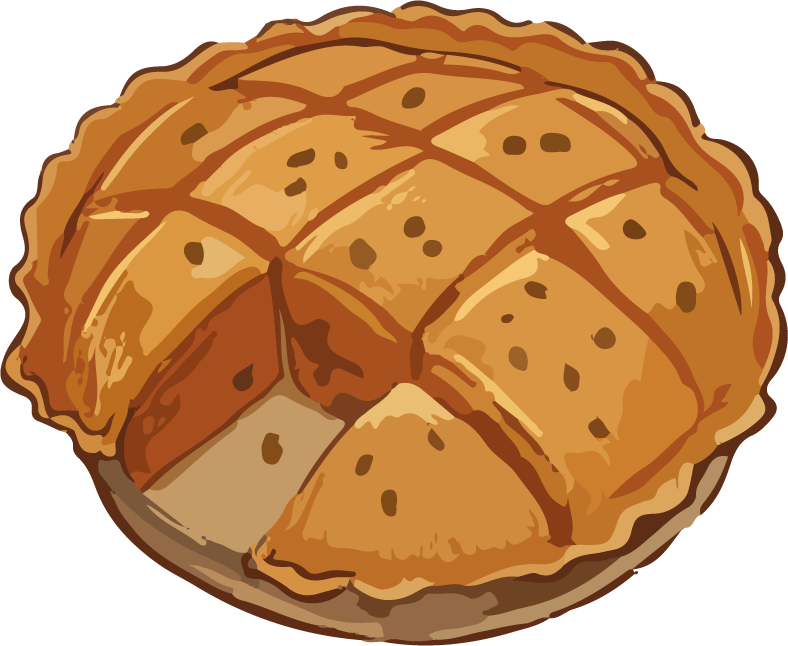 food art drawing watercolor of a delicious pie slice for culinary enthusiasts