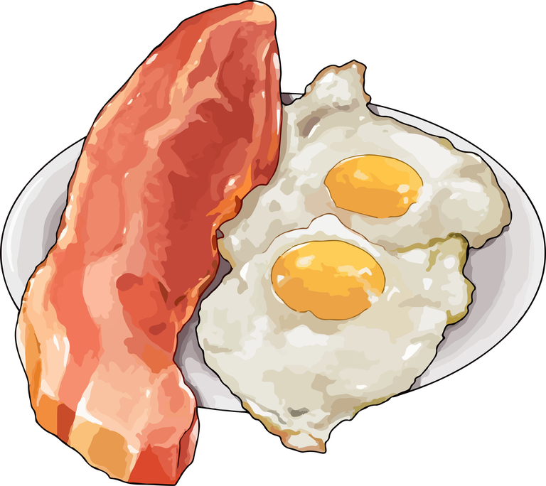 delicious food art watercolor featuring bacon and eggs for culinary enthusiasts
