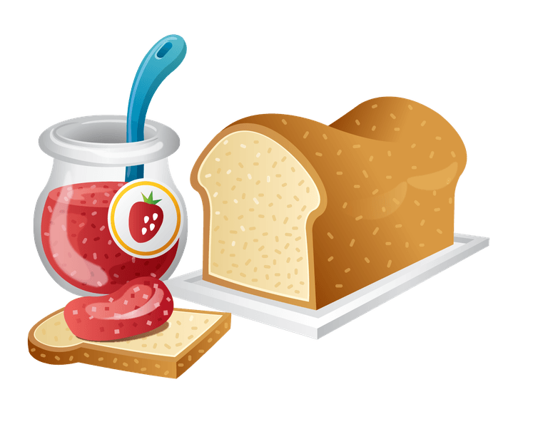 food food kitchen icons vector featuring bread and strawberry jam for creative culinary projects