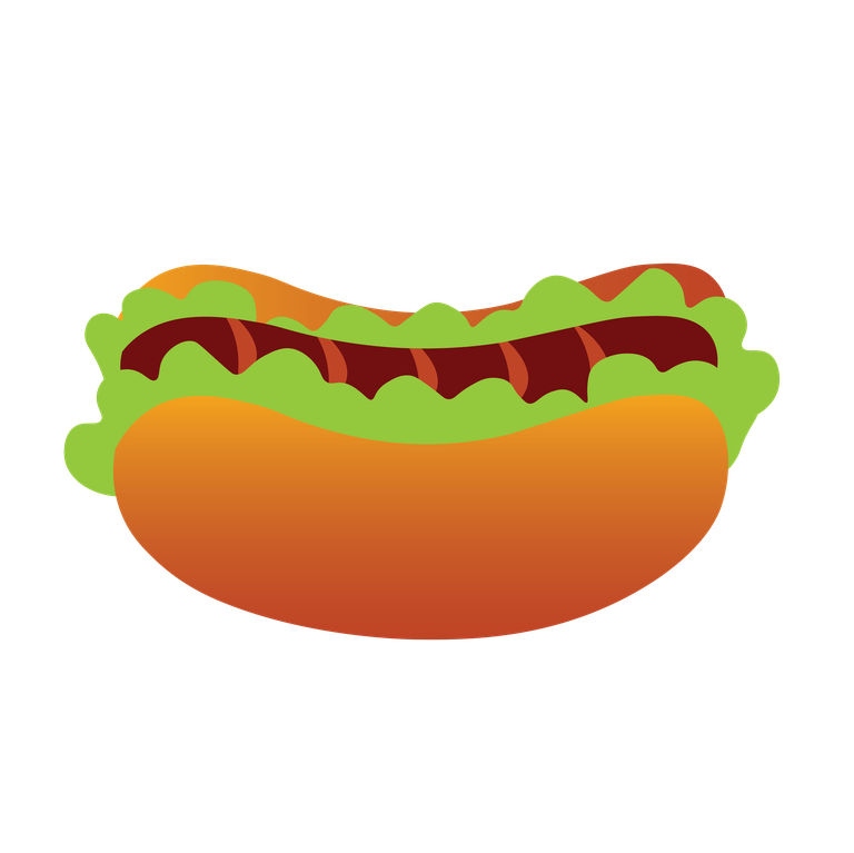 simple hot dog food illustrations with vibrant colors for menus and fast food promotions
