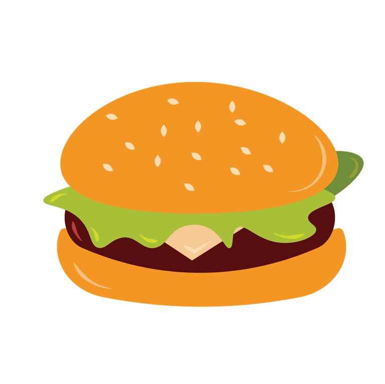 vibrant meal illustrations featuring classic fast food items for menus and promotional materials