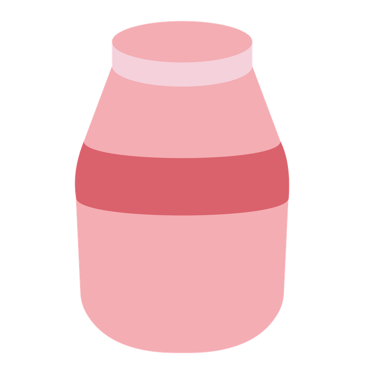jars of yogurt in modern flat style with pastel colors for healthy lifestyle