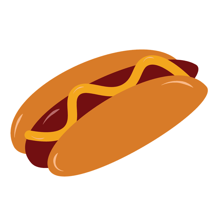 simple hot dog food illustrations with vibrant colors for menus and fast food promotions