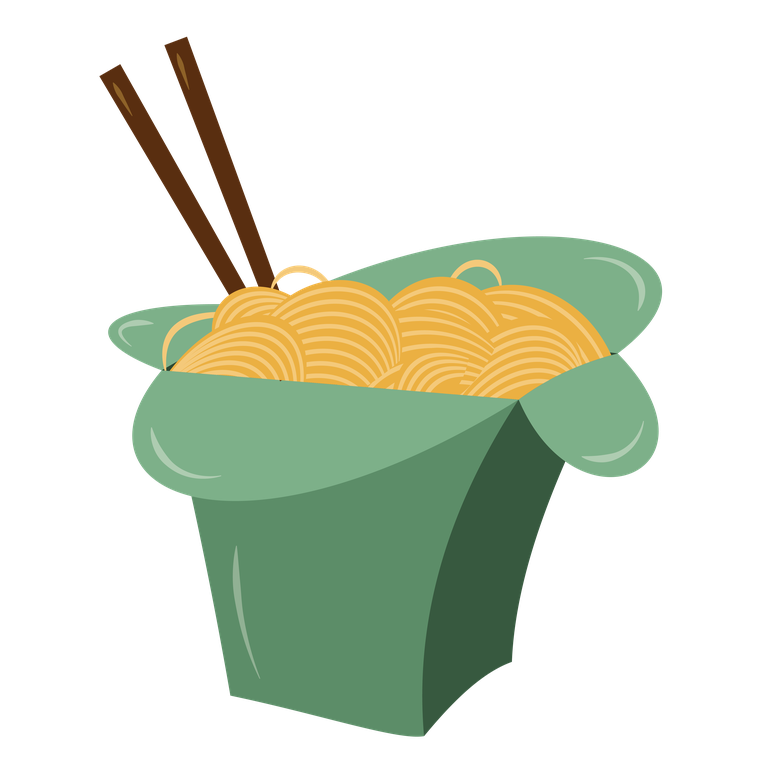 minimalistic food and beverage illustration set featuring pantry and takeout items