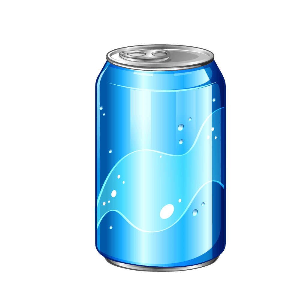 refreshing beverage can illustration on white background for casual dining or parties