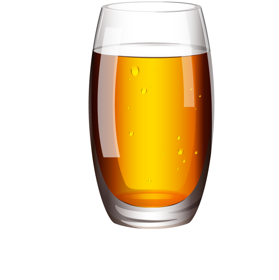 refreshing beverage on white background illustration featuring a glass of golden drink