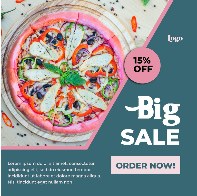 pizza pasta food menu social media post template