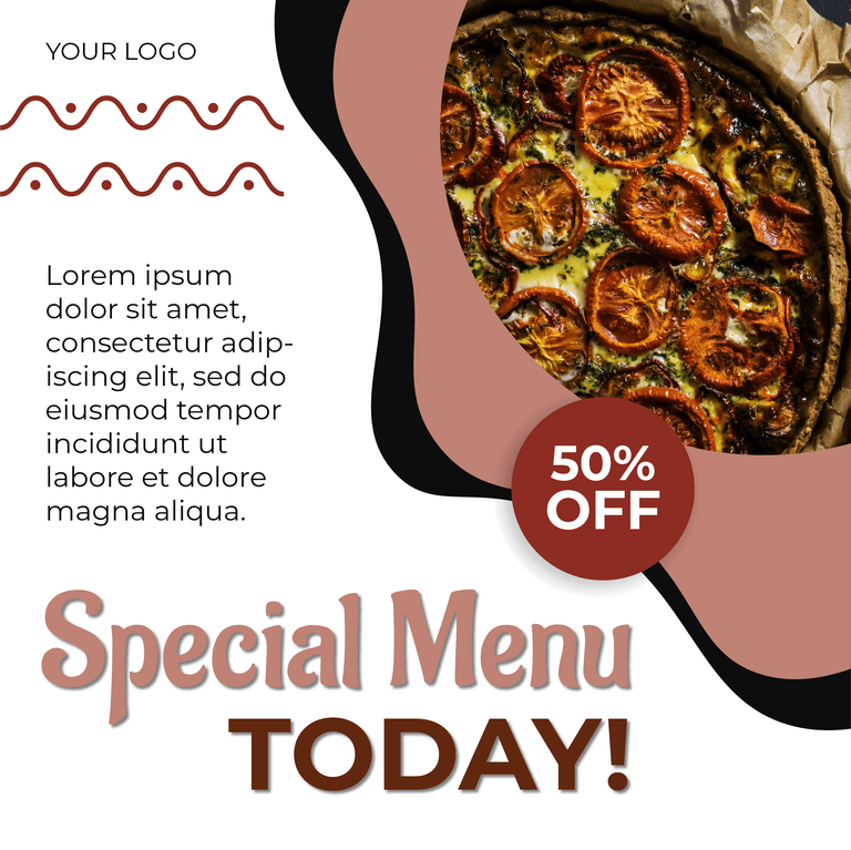 special menu with discount social media post template