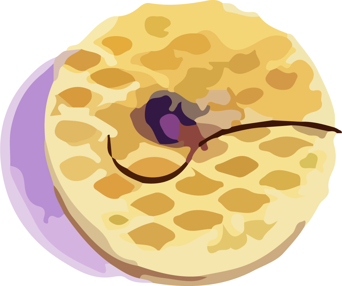 delightful food sweets watercolor drawing of a delicious waffle dessert with toppings