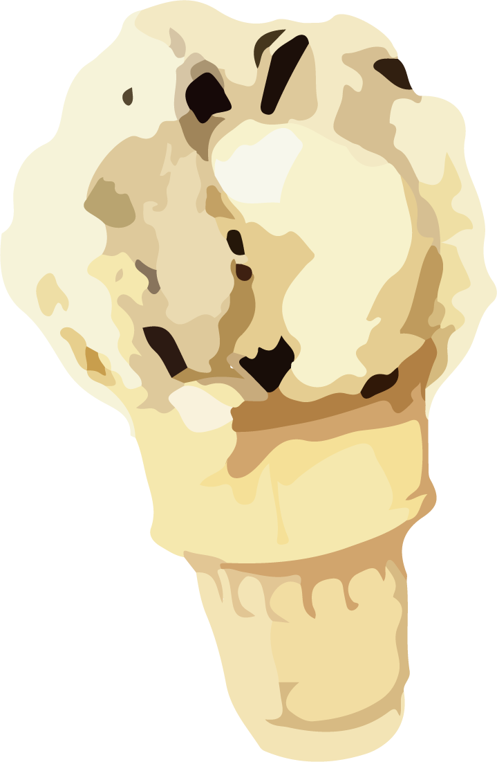 food sweets watercolor drawing of delicious ice cream cone in pastel colors