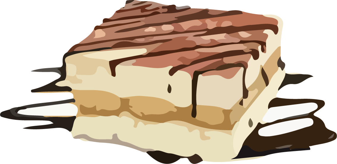 delicious food sweets watercolor drawing of a tempting layered dessert treat