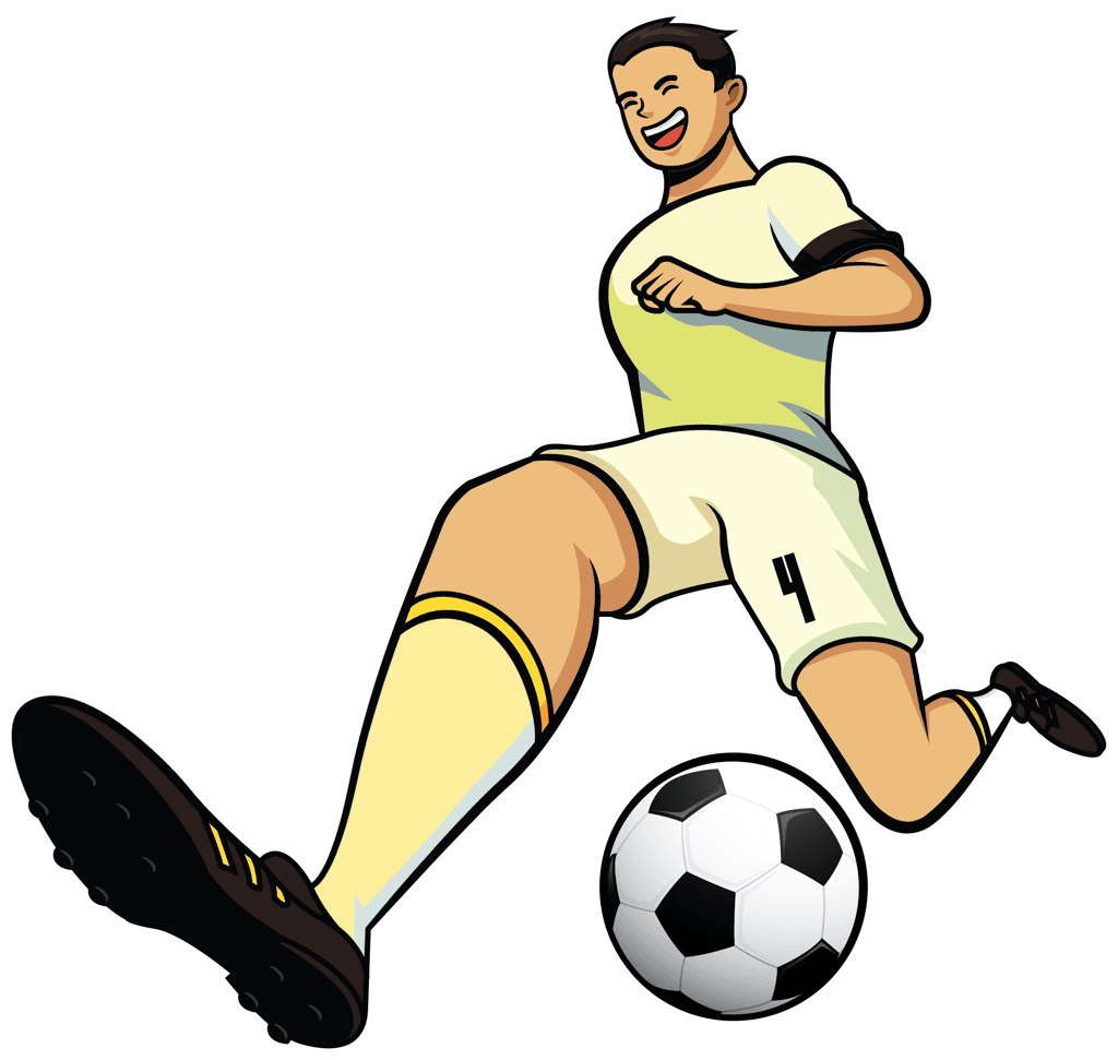 football players icons dynamic cartoon characters people