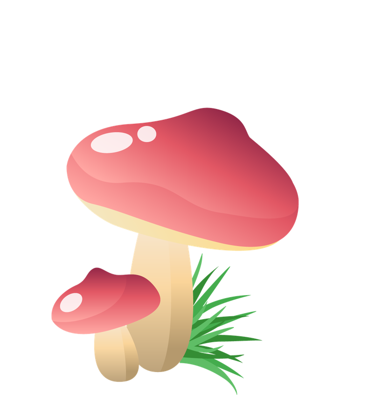 simple mushroom forest illustration with vibrant colors and playful shapes for nature themes