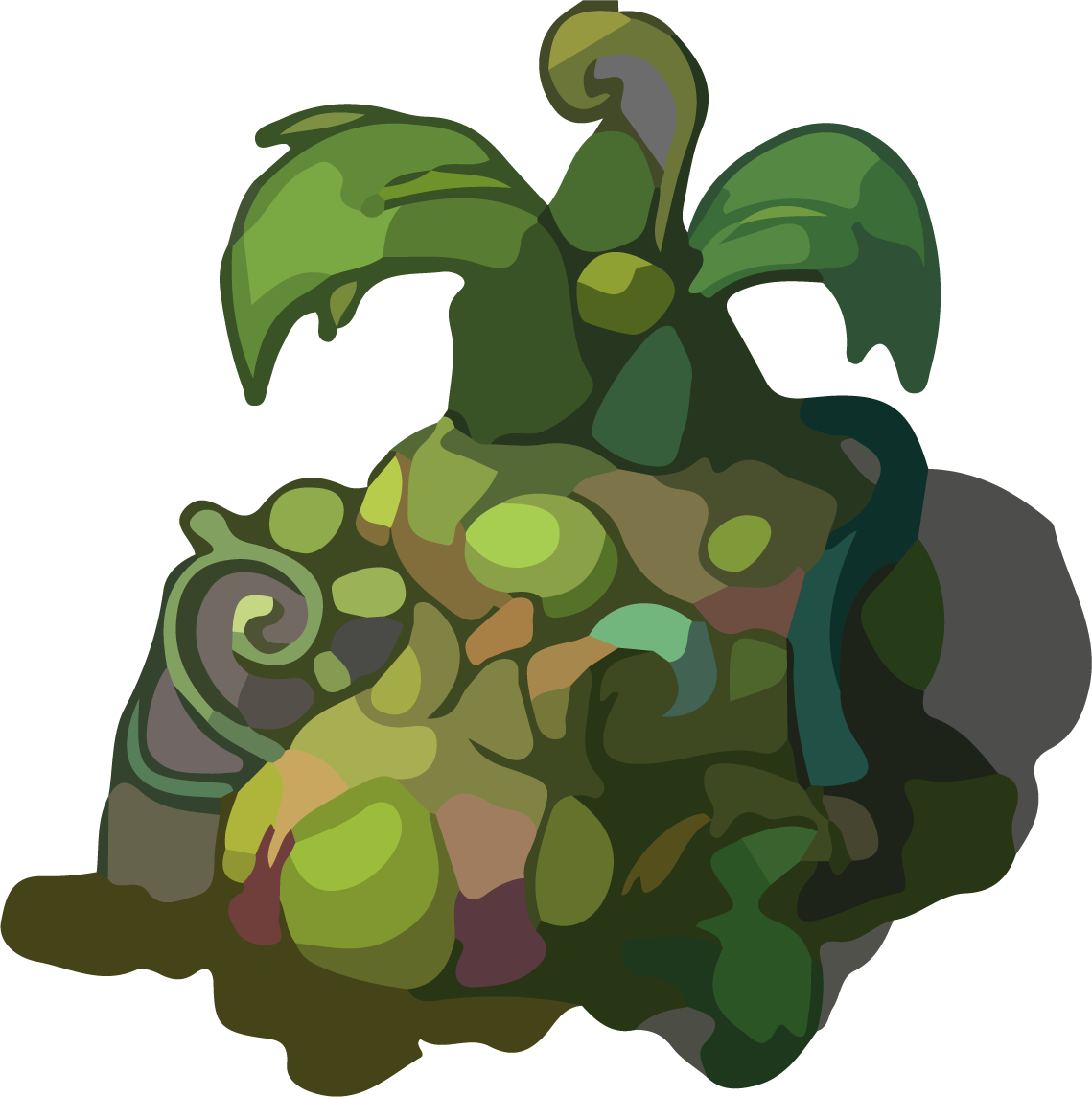 fossil gems game game layout featuring colorful textures and playful vegetation elements
