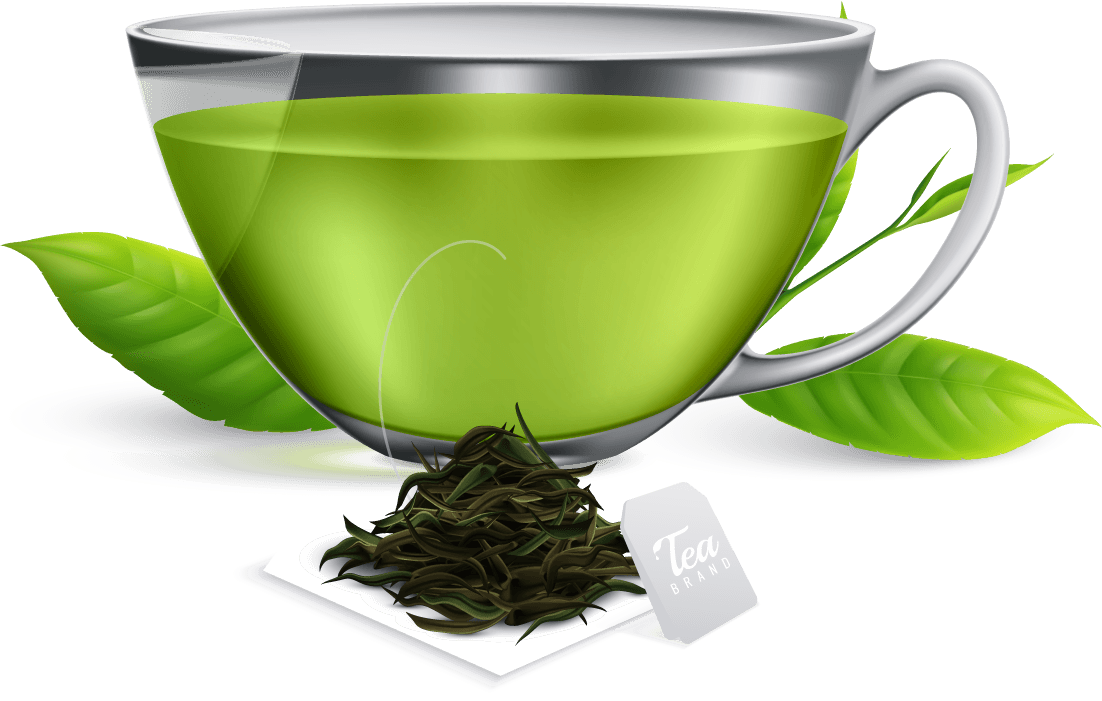 four square realistic tea brewing bag icon set with hibiscus chamomile green black tea flavors