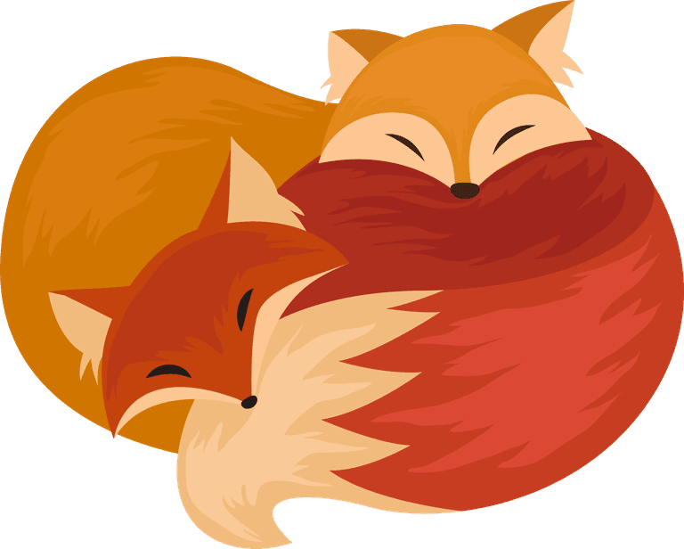 fox animals icons colored cute cartoon 