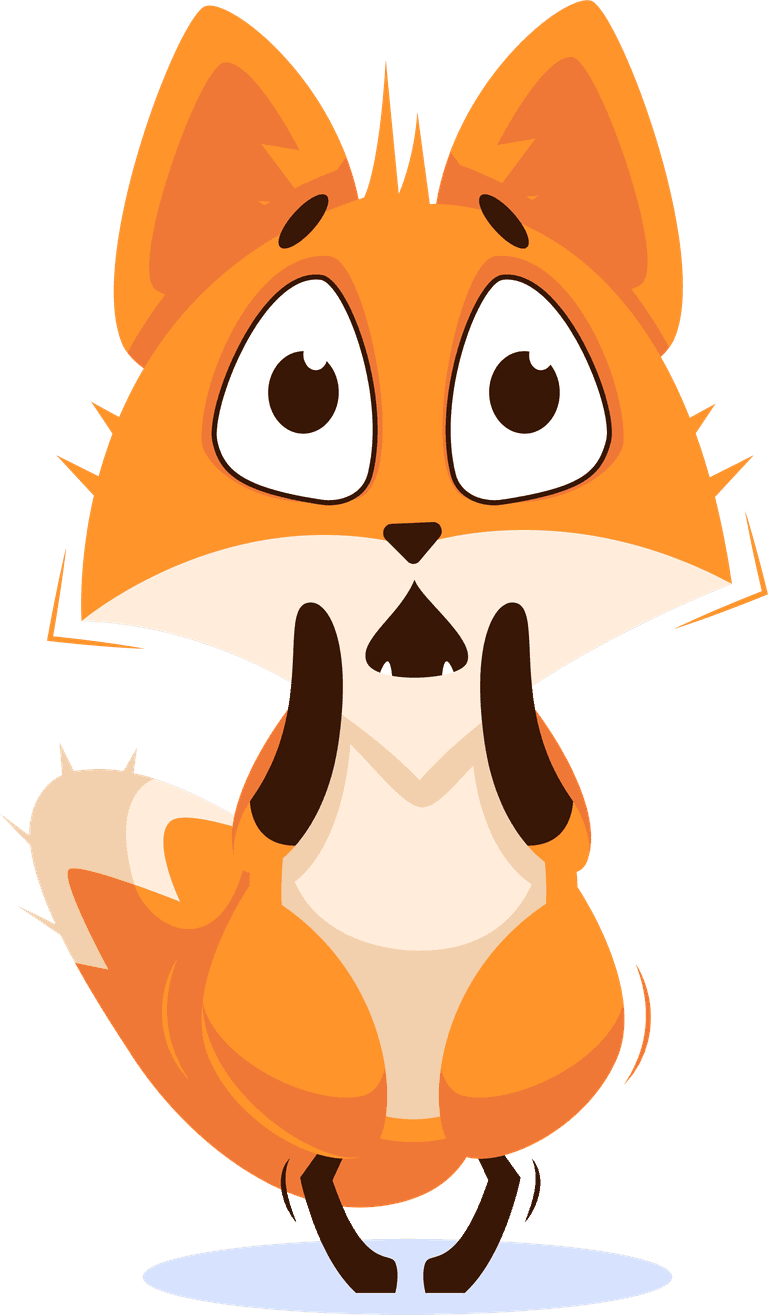 fox cute funny emotional fox set cartoon illustration
