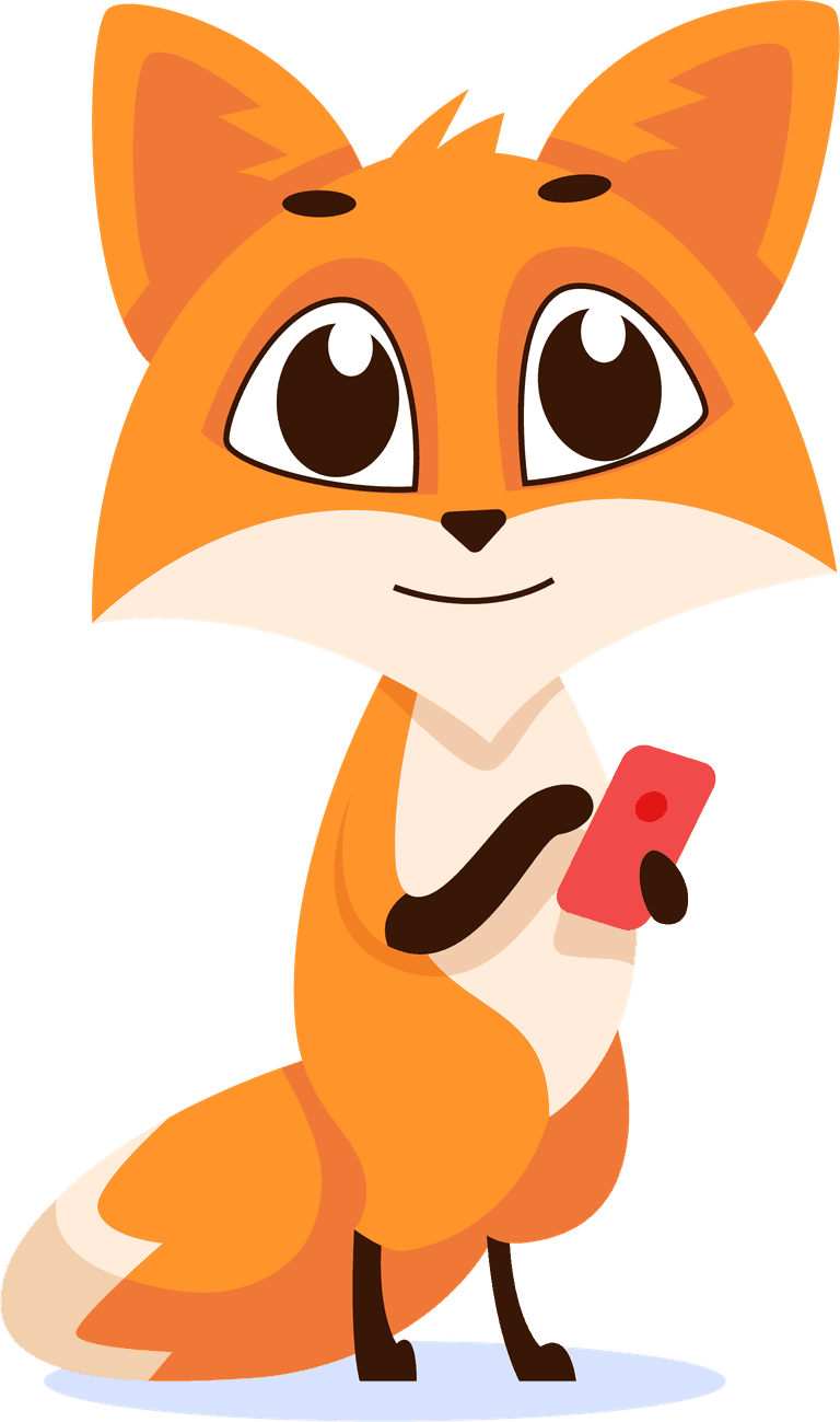 fox cute funny emotional fox set cartoon illustration